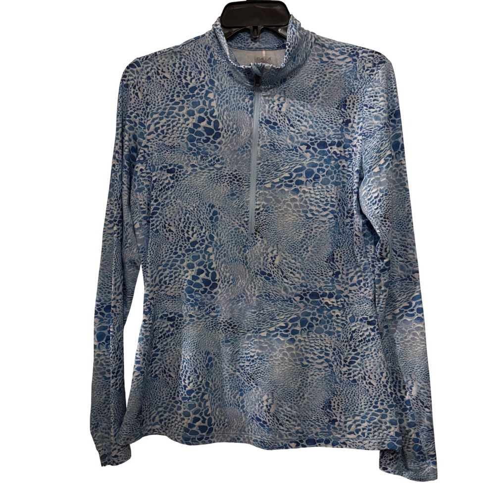 Calia Women's 1/4 Zip Golf Shirt Medium UV Long Sleeve Blue